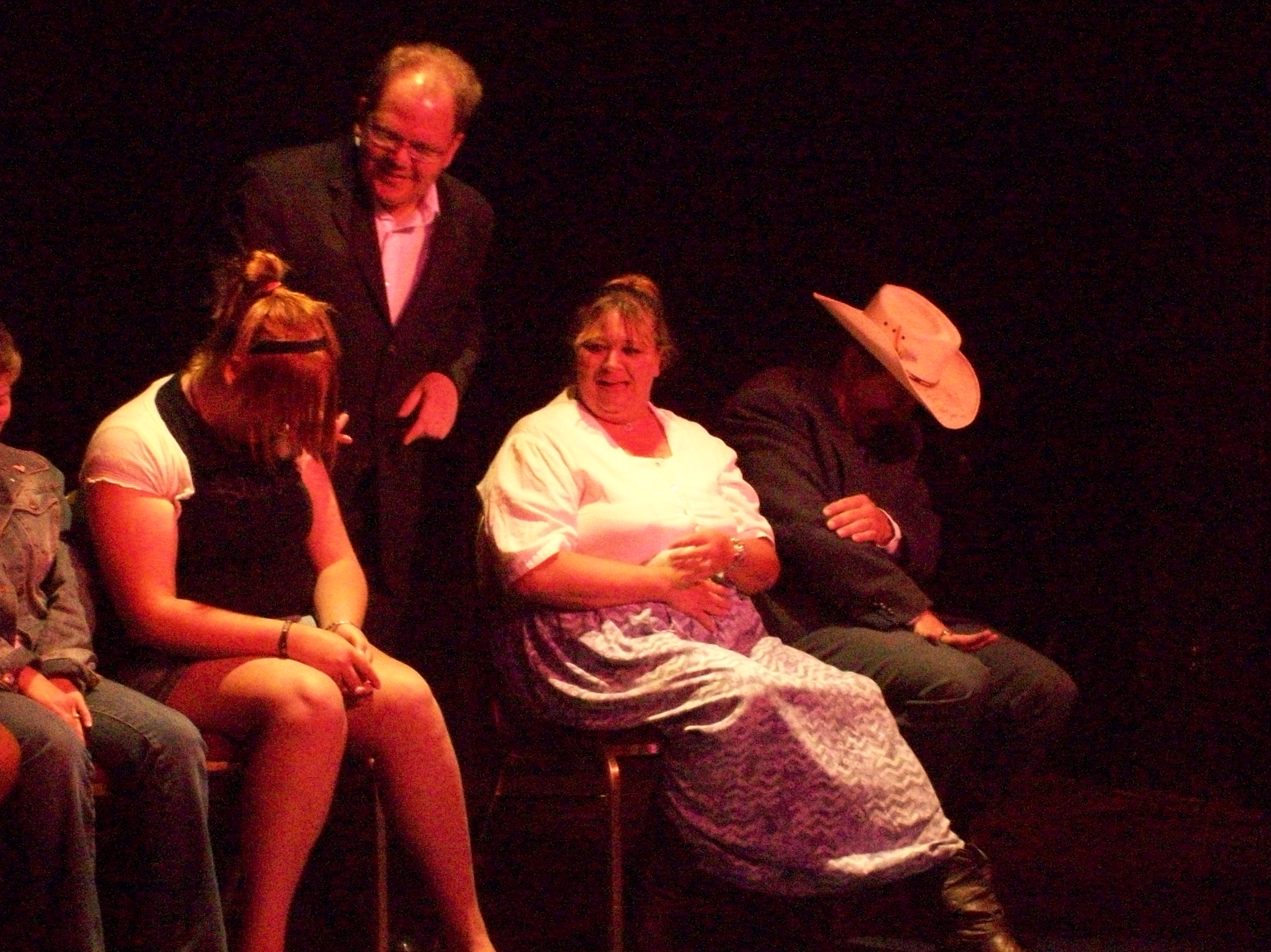 hypnotist Chris Cady from the reno comedy show get hypnotized